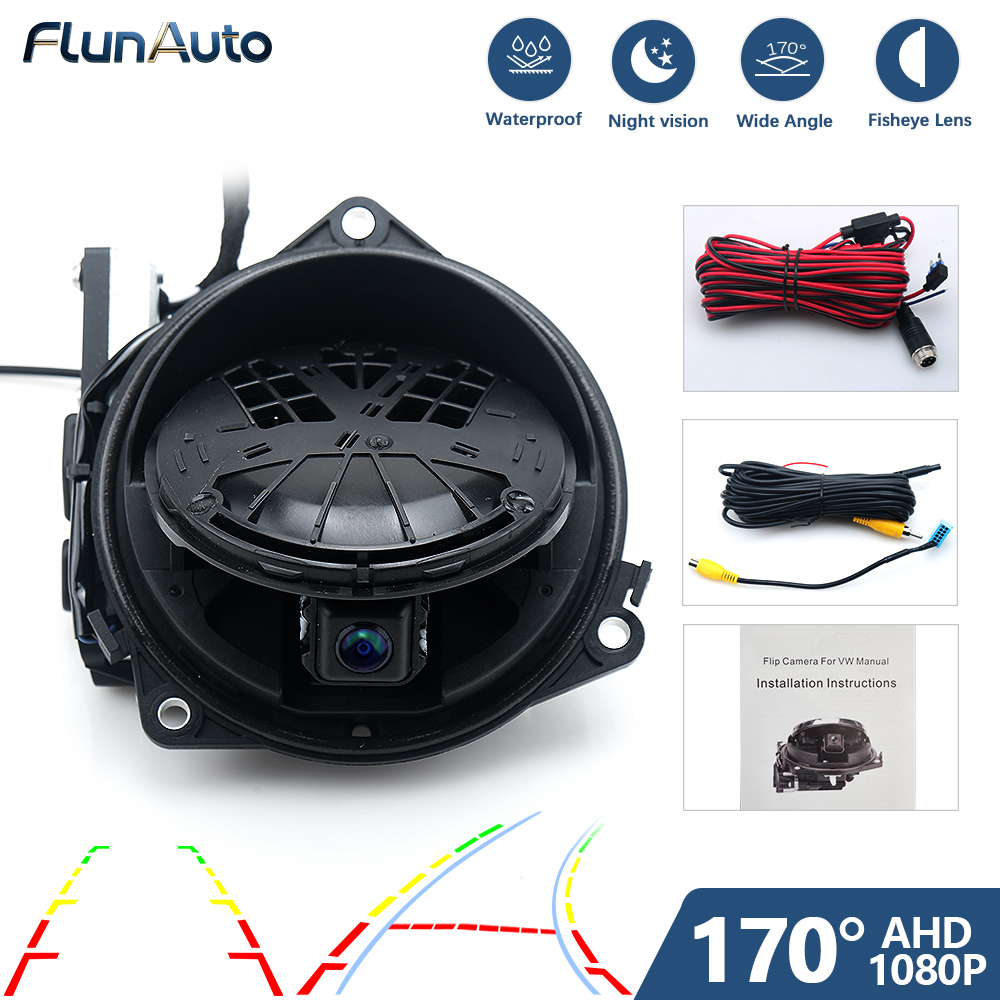 Golf Equipment Used - ゴールドフィッシュアイ170 ° AHD 1080Pフリップエンブレムバックアップカメラ VW パサートCC