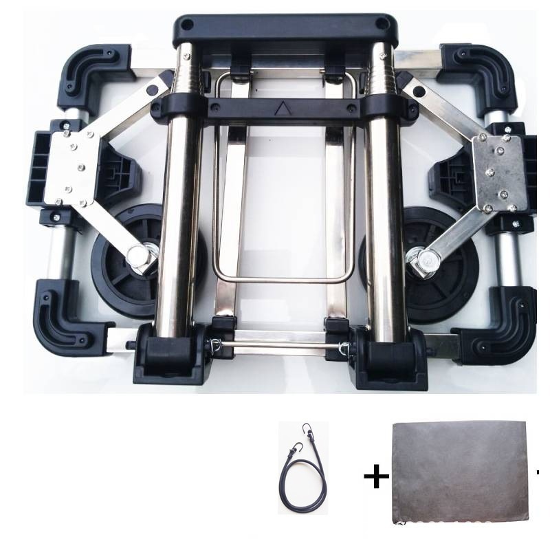 Pull Cart Fold - 折りたたみ式小型カート、超小型トロリー、手をつないでカートを引く、ホームショッピング、ショッピング、旅行、手で引きずる荷物など