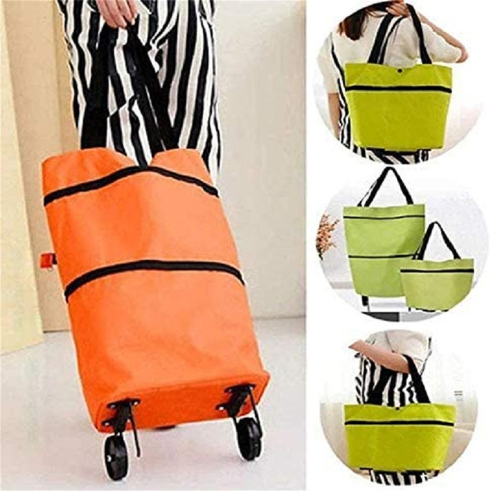 Pull Cart Fold - 小型プルカートポータブルショッピング食品オーガナイザートロリーバッグ車輪付きバッグ折りたたみショッピングバッグ野菜バッグタグボートパッケージを購入