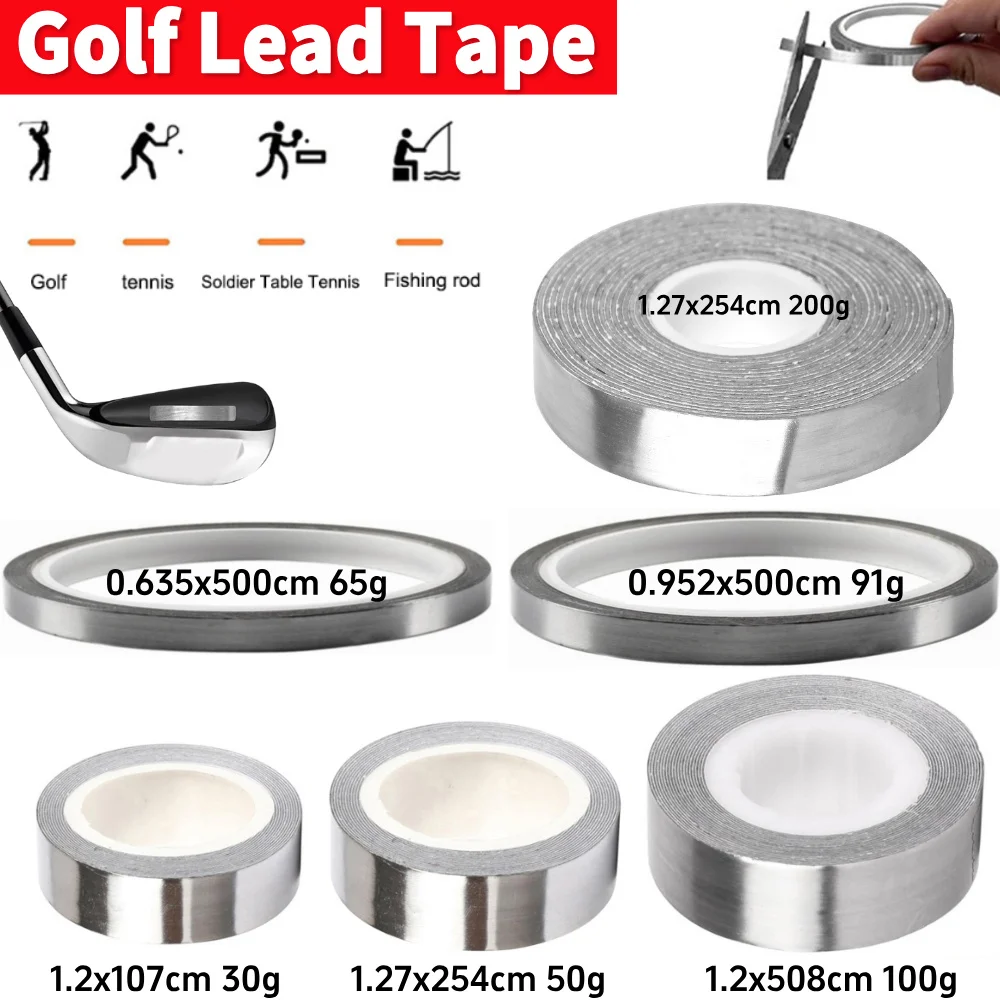 Golf Equipment Store - 1ロール高密度鉛ウェイトゴルフ用鉛テープ30g 50g 60g 90g 100g 200g自己粘着テニスバドミントンラケットゴルフクラブ用