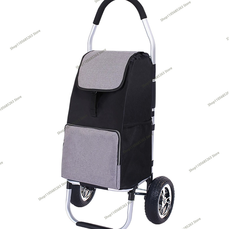 Pull Cart Fold - ショッピングトロリー折りたたみ式ポータブルショッピングカート軽量手引き式家庭用宅配便アーティファクトトロリーカート
