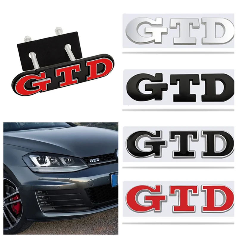 Golf Equipment Used - 3D 金属 GTD ロゴ車のリアトランクバッジステッカーフロントグリルエンブレム Vw ポロゴルフ