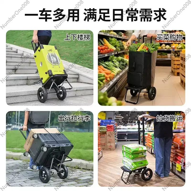 トレーラー折りたたみ式小型カート家庭用ショッピング食料品小型 - Pull Cart Fold のレビューと価格