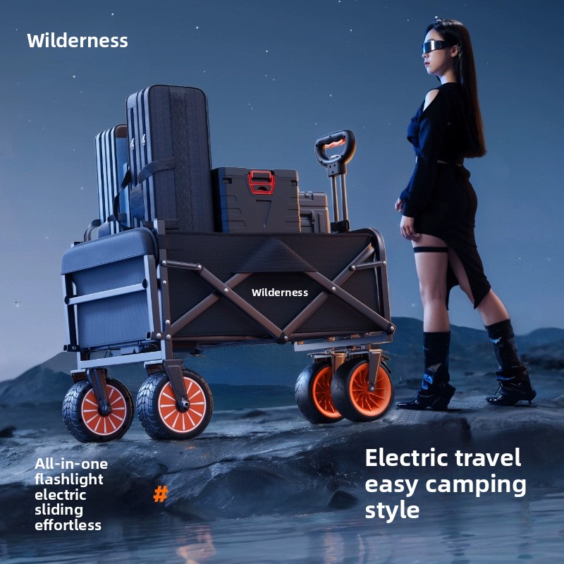 電動キャンピングカー屋外キャンプ折りたたみカートキャンプ電源 - Pull Cart Fold のレビューと価格