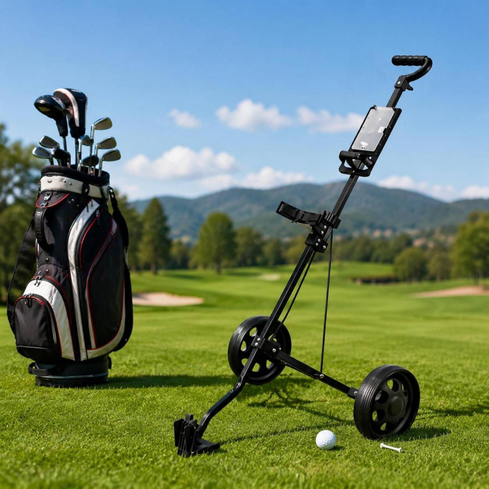 折りたたみ式二輪ゴルフ用品カート 軽量プッシュトロリー ゴル - Practice Equipment For Golf のレビューと価格