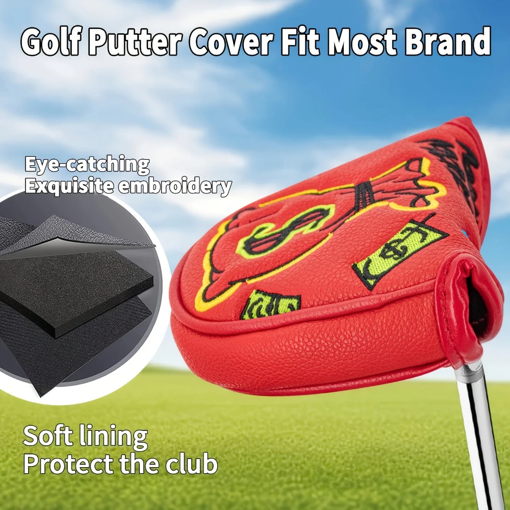ゴルフパターカバー |   半円形PUクラブヘッドカバー、プ - Golf Equipment Storage のレビューと価格